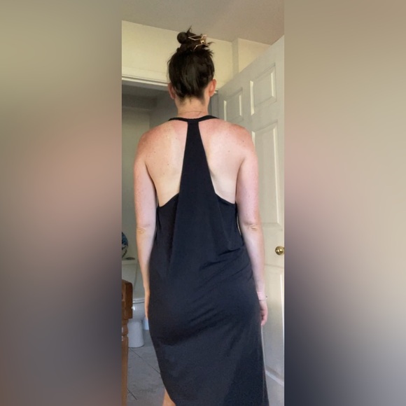 Black V Neck Dress - Picture 2 of 6